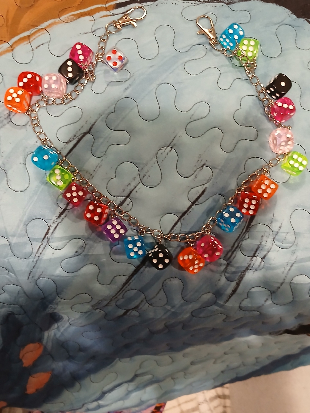 Multicolor Dice Charm Chain For Bag or Pants